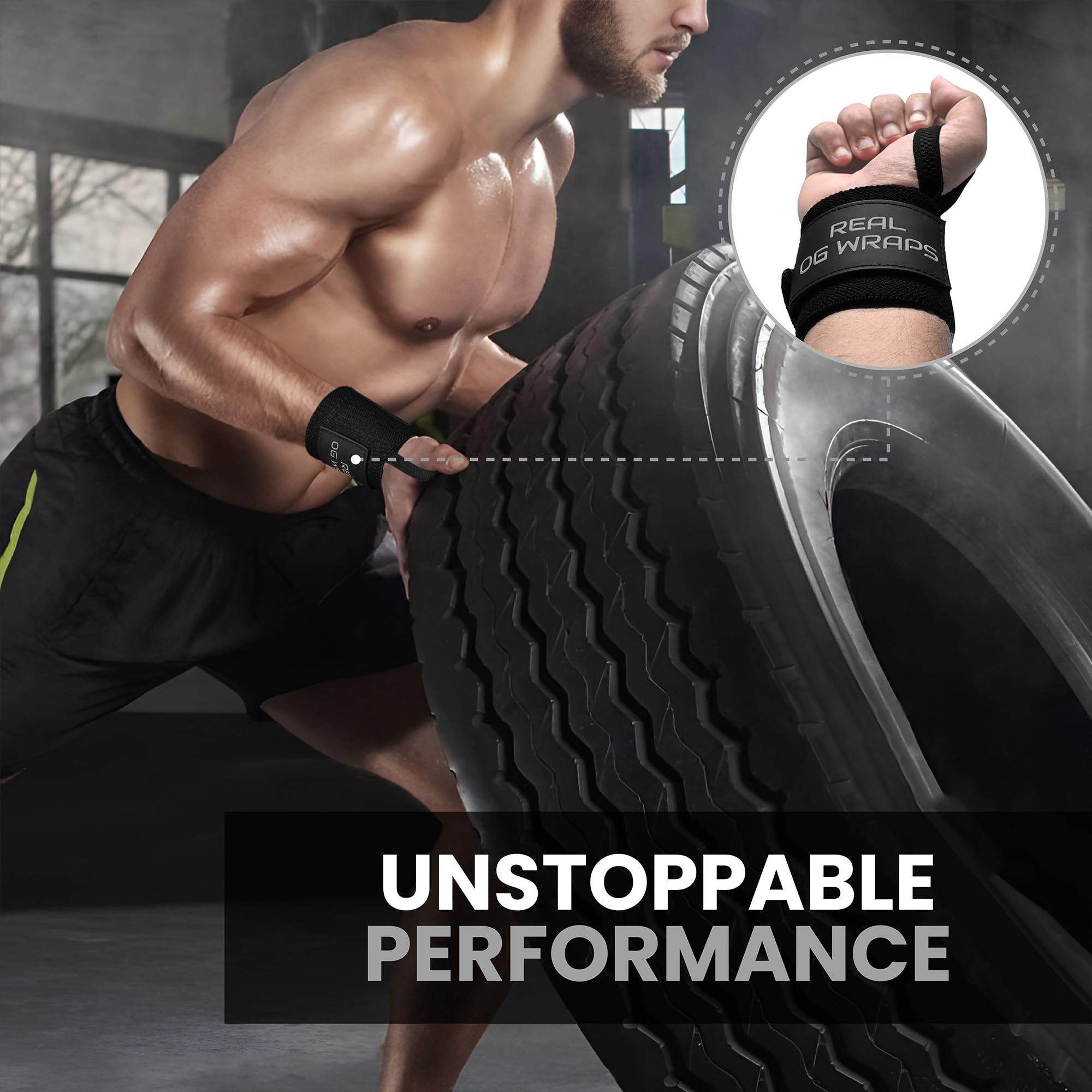 18" OG-Grade Wrist Wraps for Weightlifting – Heavy Duty Wrist Support with Thumb Loop & Lockdown Strap – Wrist Straps for Powerlifting, Bench Press & Gym Training