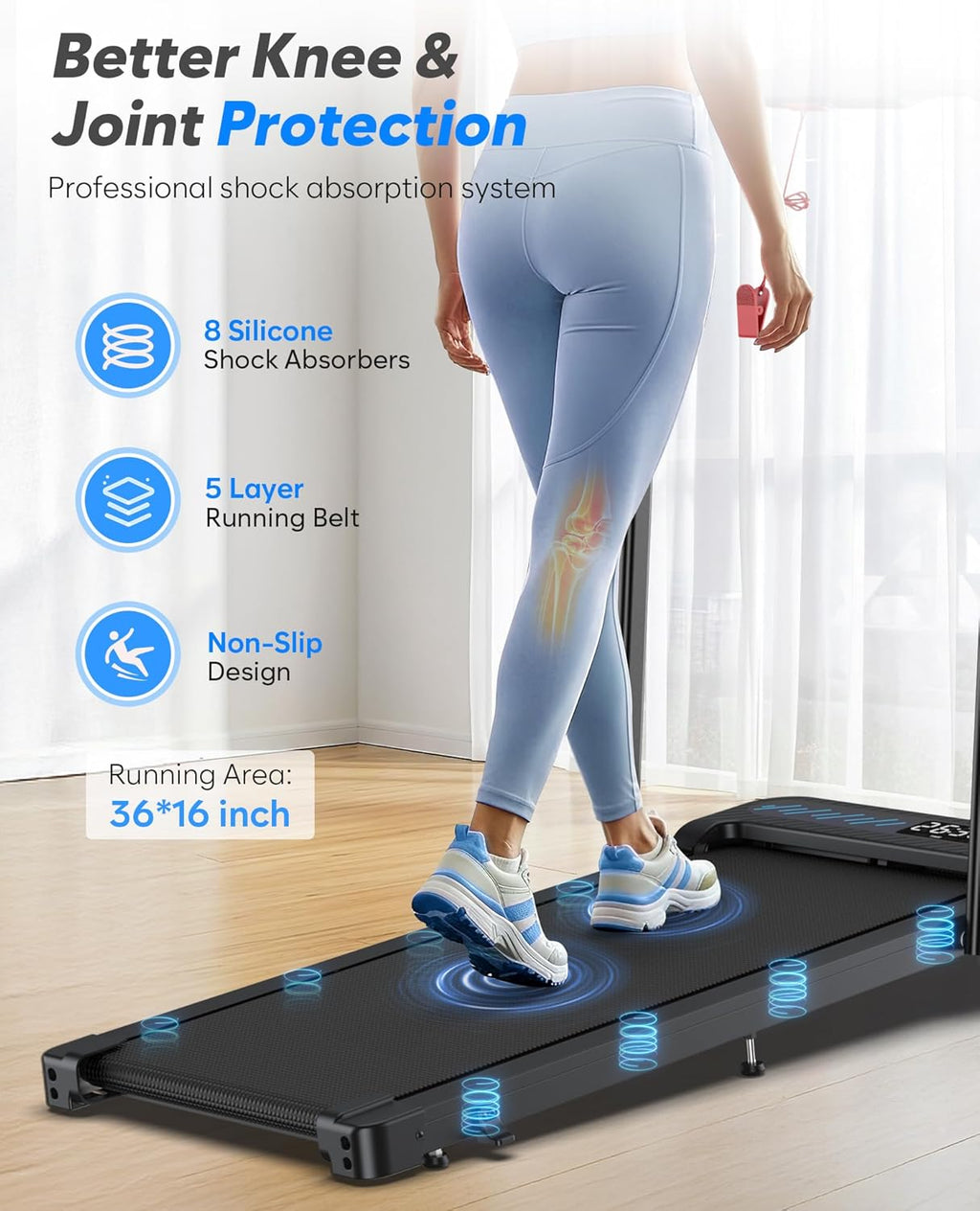 Cardirun Walking Pad with Incline and Handle Bar, Foldable Treadmills for Home Small Spaces, 3.0HP Quiet Compact Treadmill, Portable Under Desk Treadmill with LED Display, App & Remote Control