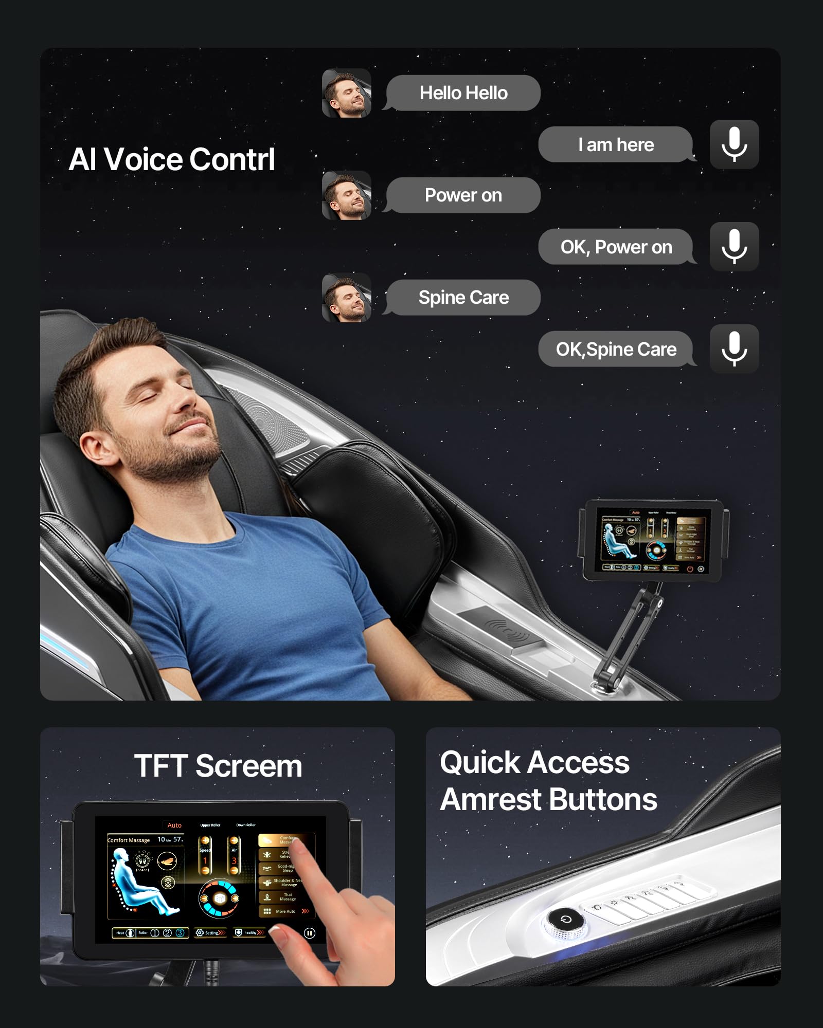 VEVOR Massage Chair - Full Body Zero Gravity Recliner with Multi Auto Modes, 3D Shiatsu, Heating, Bluetooth Speaker, Airbag, Foot Roller, and Touch Screen