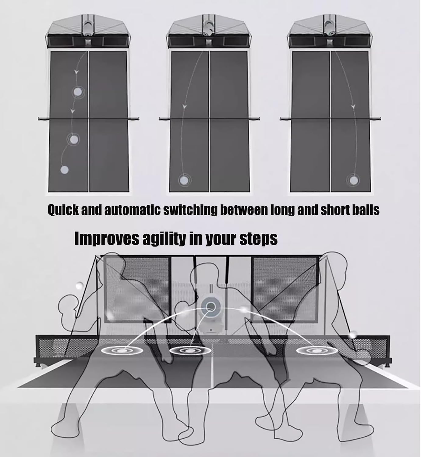 Automatic Ball Server, Multifunctional Table Tennis Ball Machine, Simulates Real-Person Service, Freely Designs Ball Path, Intelligent Algorithm, Used to Improve Skills and Ability Test