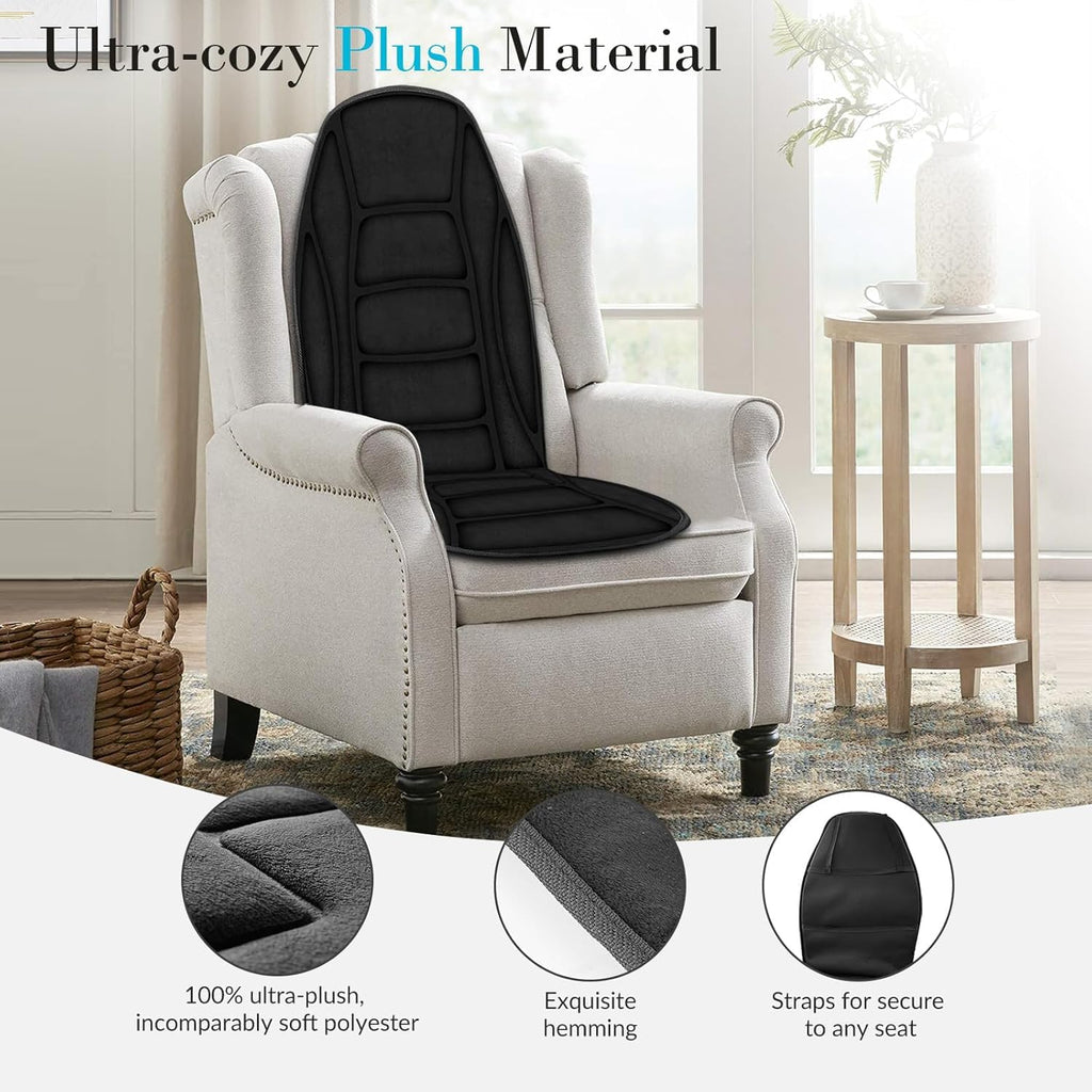 Back Massager with Heat, Massage Chair Pad with 5 Vibrating Modes, 2 Heat Levels Electric Massage Seat Cushion, Massage Pad for Back Pain Relief, Fathers Day Dad Gifts for Men Husband Him Mom Her