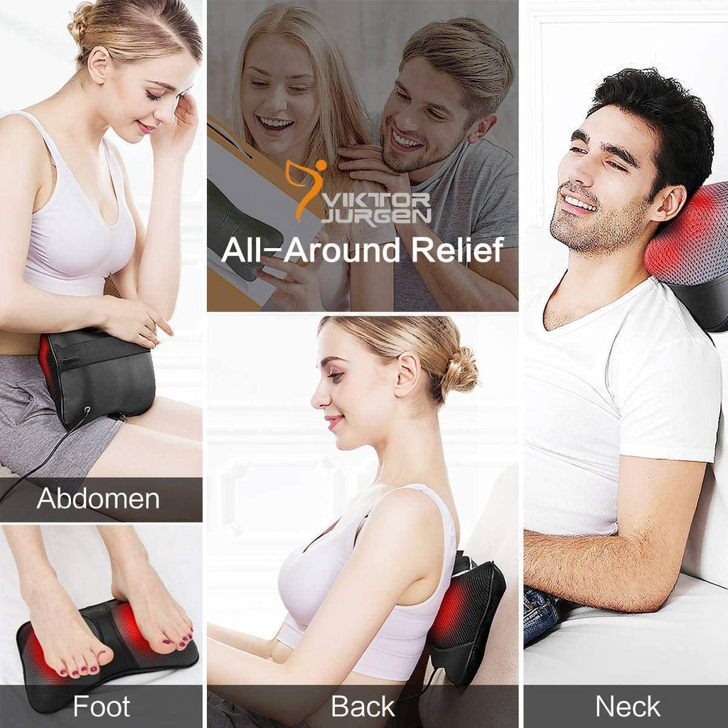 VIKTOR JURGEN Fathers Day Dad Gifts, Shiatsu Back Massager with Heat – Deep Tissue Massage for Neck, Shoulder, Back Pain Relief, Electric Kneading 3D Massage Pillow Gifts for Men Women Mom, Christmas