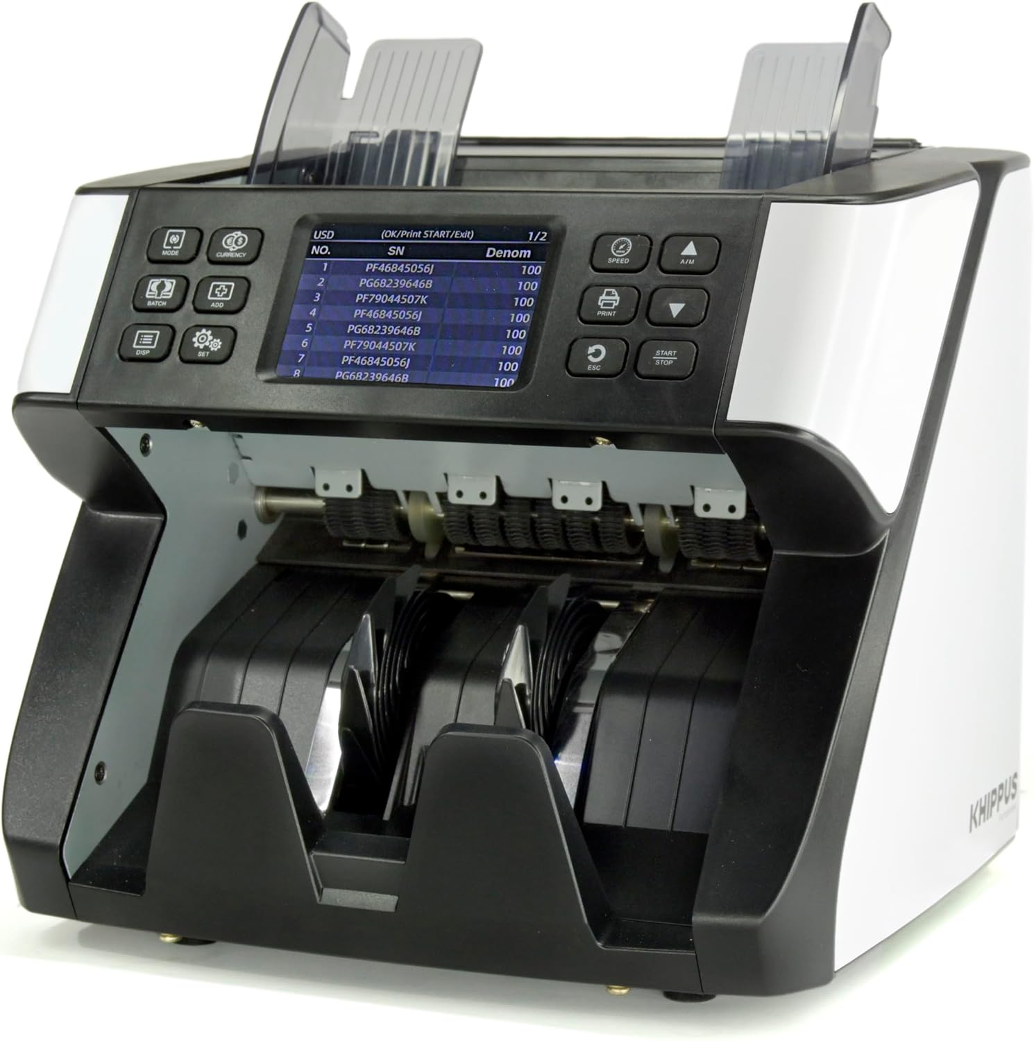 Pro 6500 Money Counter Machine Mixed Denominations, Professional Value Counting, Counterfeit Detector, Serial Number Reader, Fast & Accurate Cash Counter with 2 Year Warranty