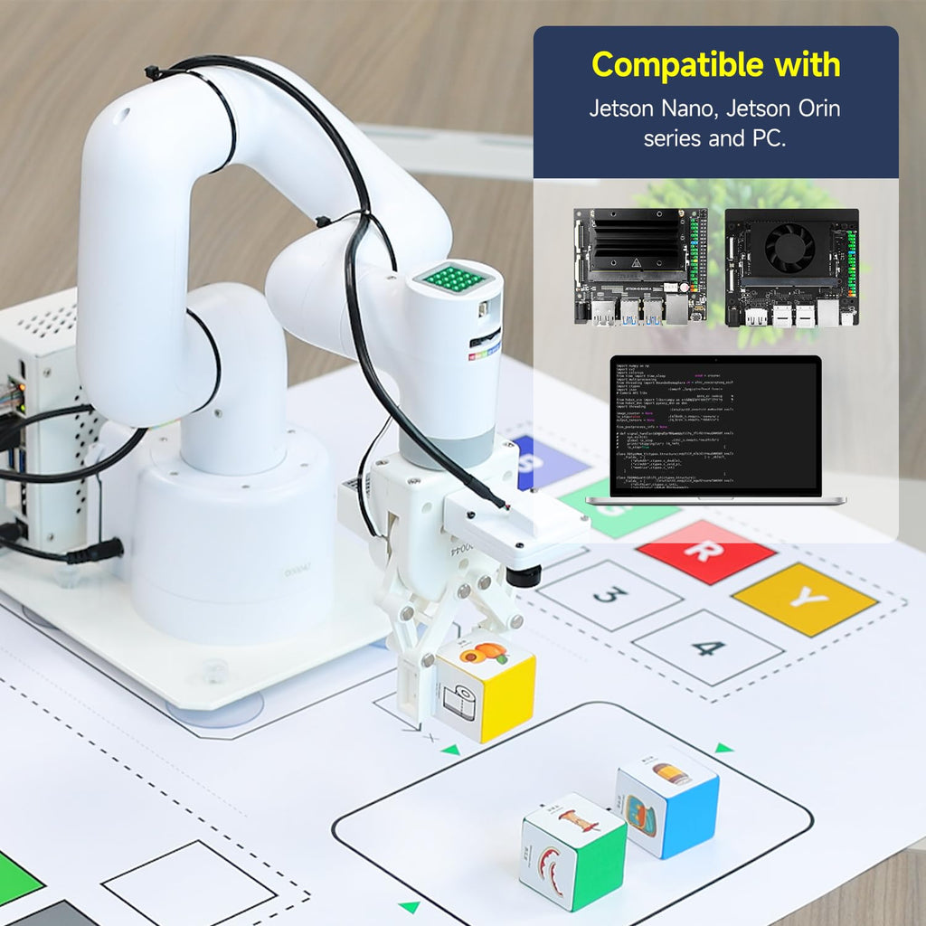 Yahboom Jetson Orin Nano Super 8GB 67Tops Robotic Arm MyCobot280 7DOF Collaborative Robot Desktop Educational Robotic Arm Python with Adaptive Gripper