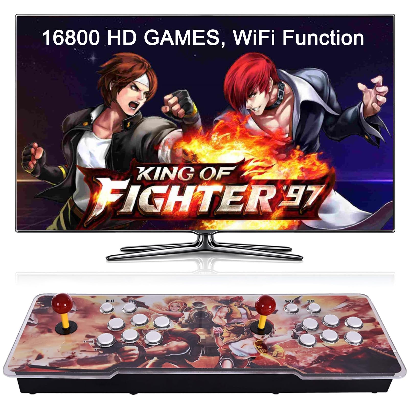 FVBADE [50500 in 1] Pandora Ultra Pandora Box Retro Games Arcade Game Console with Two Separate Host for PC & Projector & TV 3D Games 1-4 Players Category Favorite List Save/Search/Hide/Pause Game
