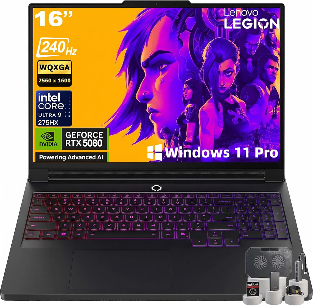 Lenovo Legion Pro 7i 16" Gaming Laptop Computer 2.5K OLED NVIDIA RTX 5080 | Intel Ultra 9 275HX 24-Core Up to 5.4GHz, 240Hz Display 500nits, RGB Backlit KB, WiFi 7, Windows 11 Pro (64GB RAM | 4TB SSD)