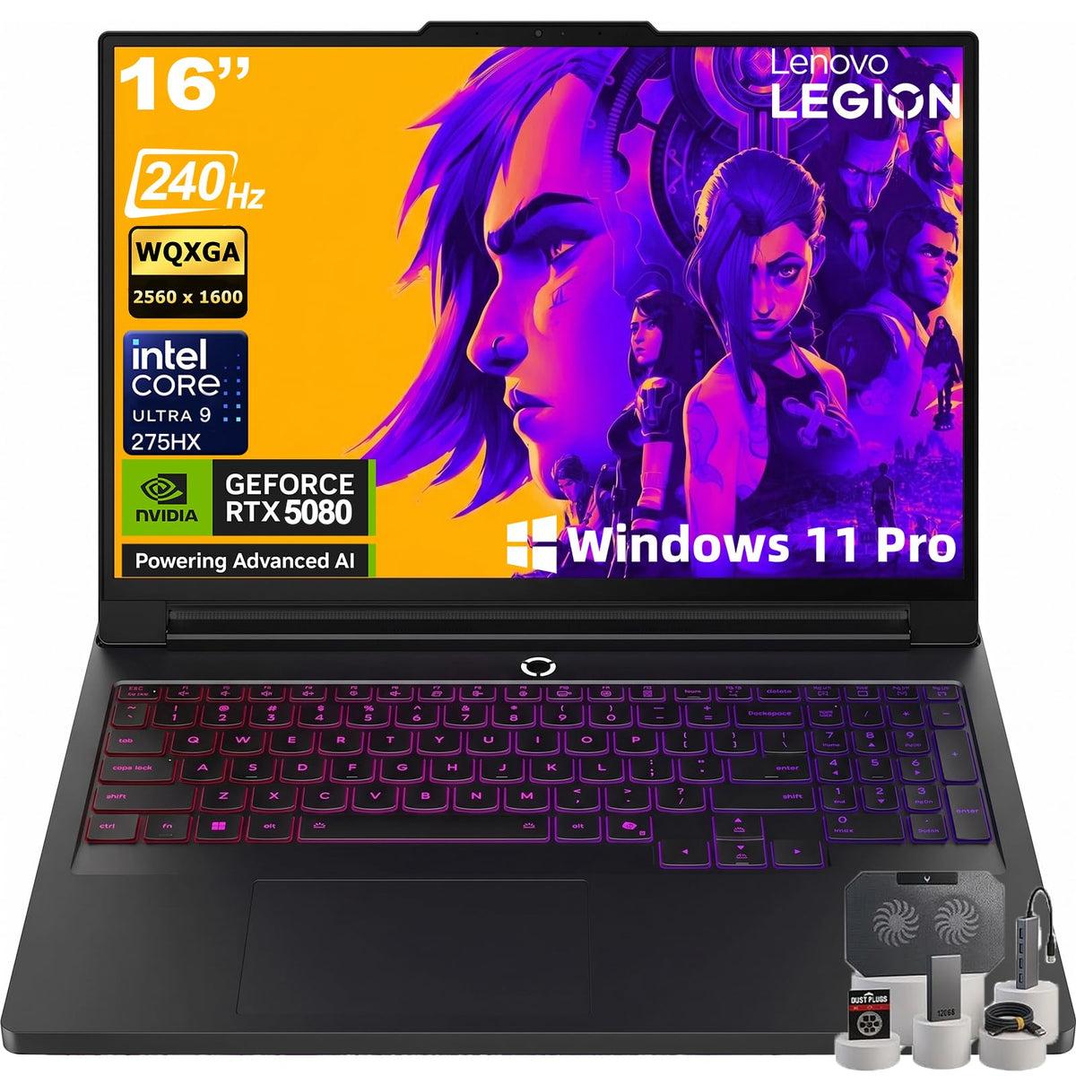 Lenovo Legion Pro 7i 16" Gaming Laptop Computer 2.5K OLED NVIDIA RTX 5080 | Intel Ultra 9 275HX 24-Core Up to 5.4GHz, 240Hz Display 500nits, RGB Backlit KB, WiFi 7, Windows 11 Pro (64GB RAM | 4TB SSD)