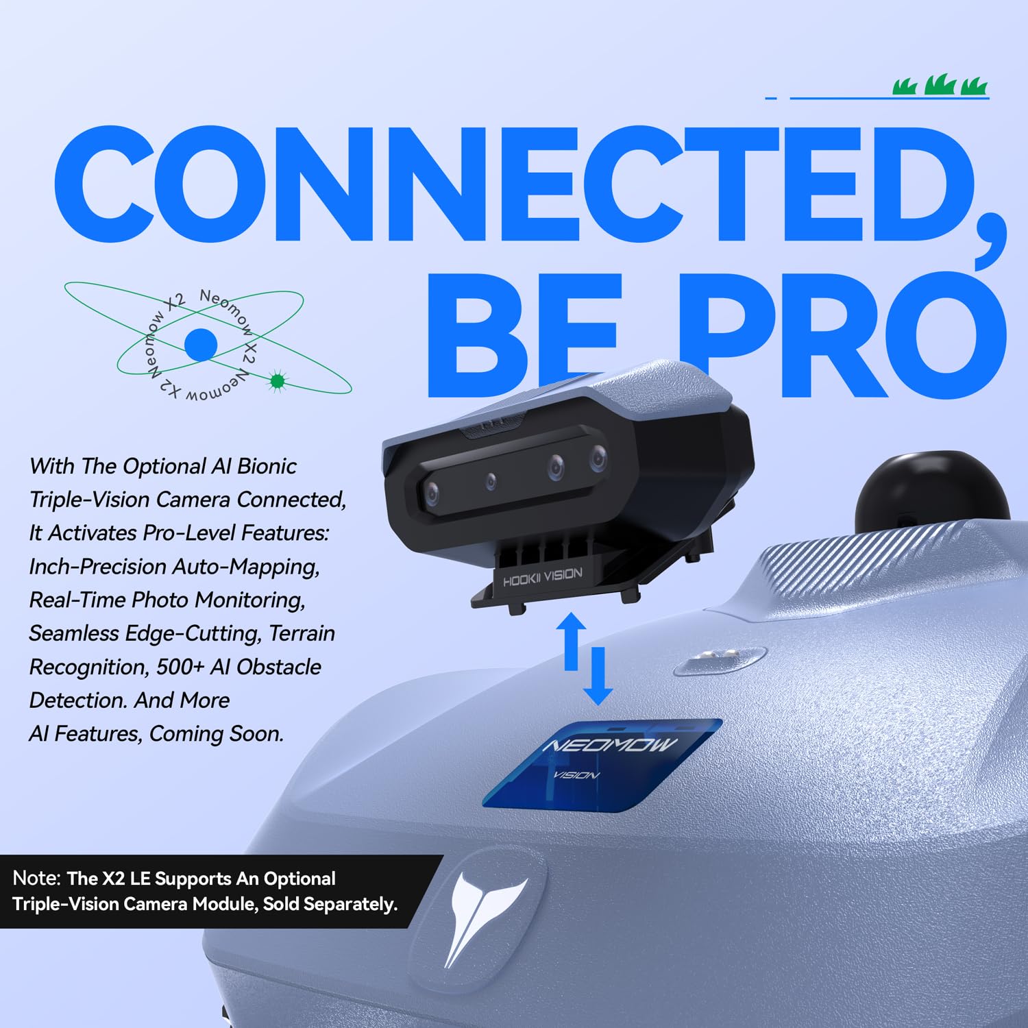 Neomow X SE 3D LiDAR Slam Mapping Robot Lawn Mower Perimeter Wireless for 3/4 Acres AI Vision Obstacle Avoidance with 4G, No RTK Antenna Required, App Control, GPS, IPX5, Anti-Theft, Queit