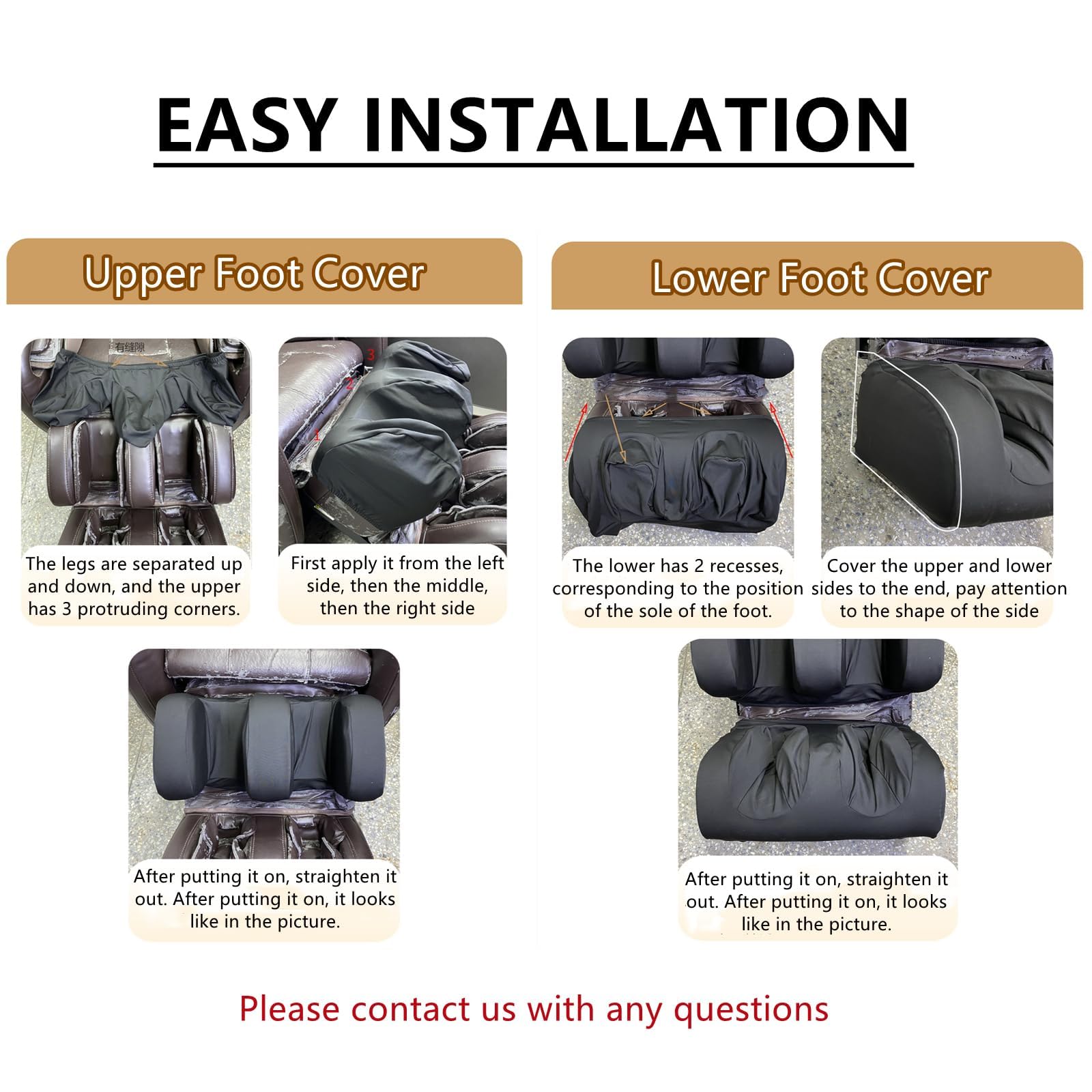 Full Body Massage Chair Cover-Shiatsu Slipcover Recliner Chair Cover,Universal Washable Stretch Fabric Armchair Slipcovers,Dust Protection Sofa Covers,Brown,Body