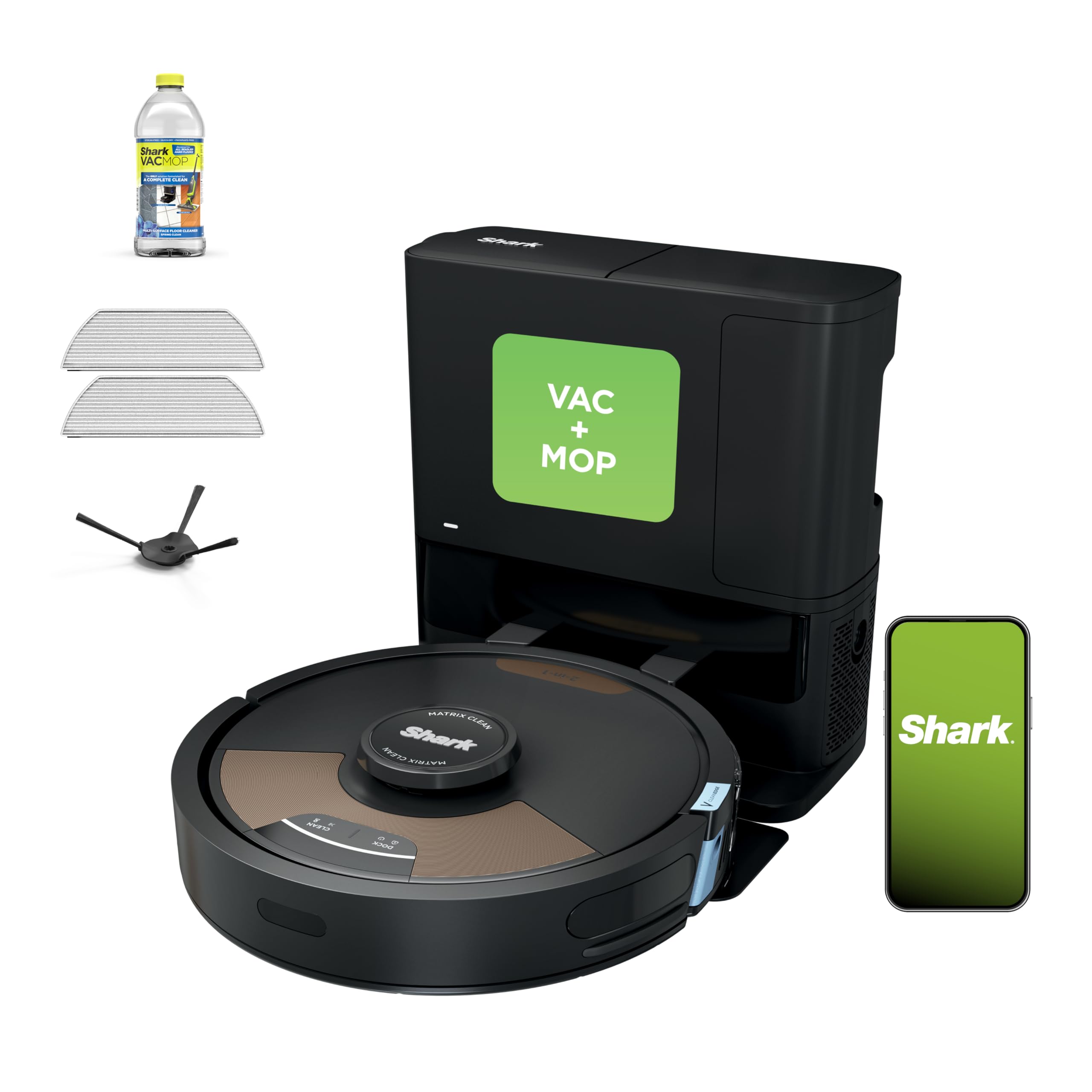 Shark Matrix Clean | Robot Vacuum Cleaner with Powerful Suction for Pet Hair, Rugs, Carpets & Hard Floors | Self-Empty Base | 60-Day Capacity | Voice Control | LiDAR Navigation | Cool Grey | AV2511AE