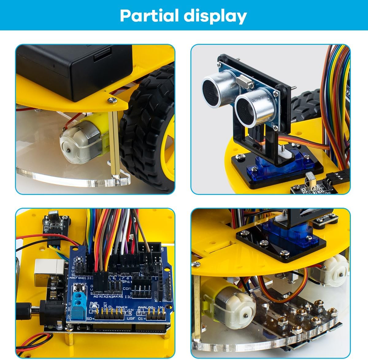 LAFVIN Smart Robot Car Kit Include Ultrasonic Sensor,R3 Board Compatible with Arduino IDE with Tutorial