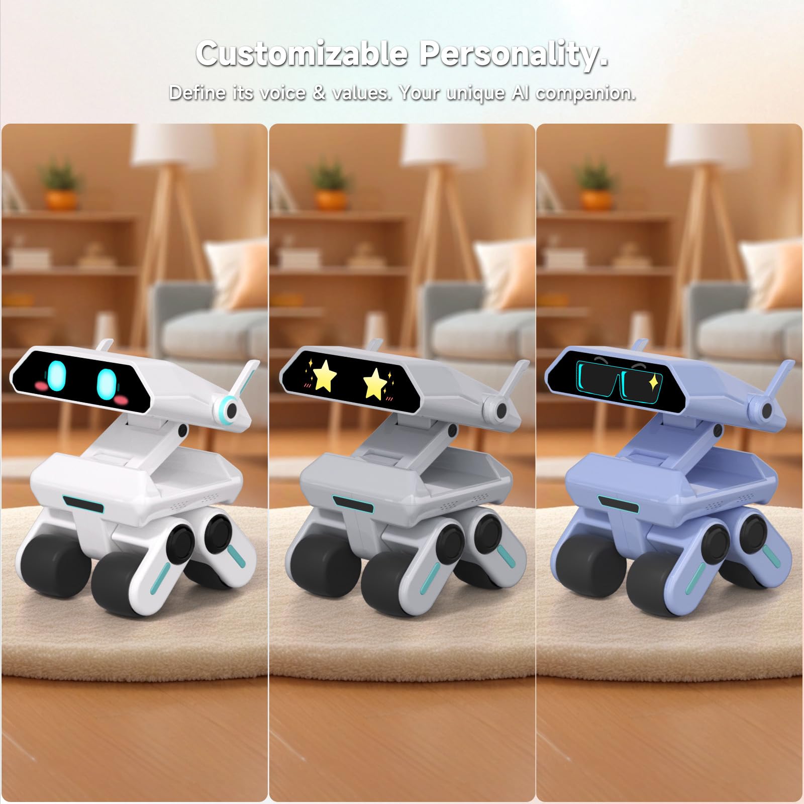 AI Robot for Kids, ChatGPT Powered Interactive Smart Companion, STEAM Educational Programmable Toy with Visual Recognition & Emotion-Aware, Personalized AI Friend for Teens Yonbo