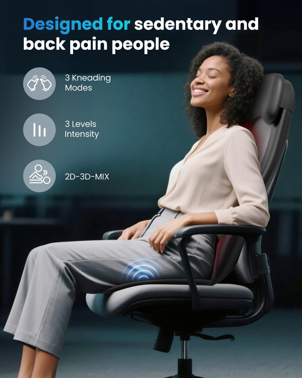 COMFIER Massager Chair with Heat, Shiatsu Neck Back Massager Portable with Compression & Rolling,Massage Chair Pad for Neck & Back for Muscle Tension Relief, Father Day Gift