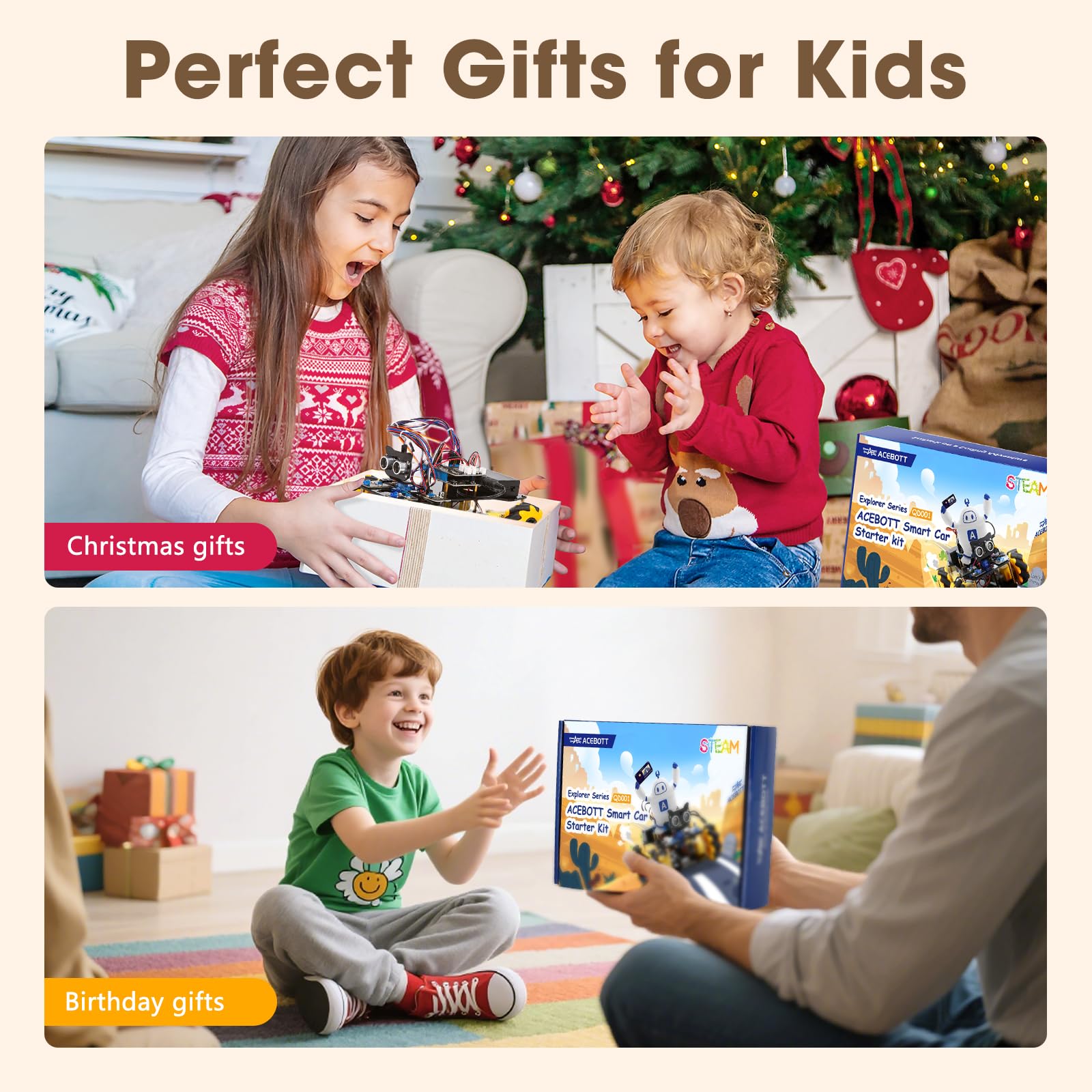Robotics Kit for Kids Ages 8–12 12-16, ACEBOTT Smart Robot Car Kit with 3MP Camera, STEM Toys for Boys Compatible with Arduino & Scratch,App & Remote Control,STEM Gift for Boys, Girls,Teens and Adults