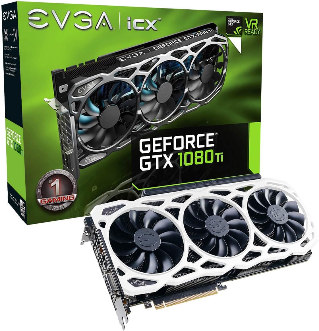 EVGA GeForce GTX 1080 Ti FTW3 Elite Gaming White 11GB 12GHz GDDR5X iCX Technology - 9 Thermal Sensors & RGB LED Graphics Card (11G-P4-6797-K1)