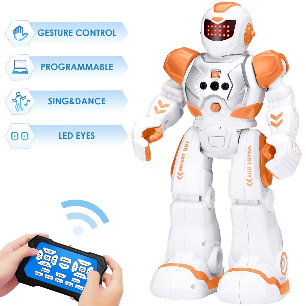 KingsDragon Robots Toy for Kids, RC Gesture Sensing Toy, Interactive Walking Singing Dancing Robot Birthday Presents for Boys Girls Age 6 7 8 9 Years Old