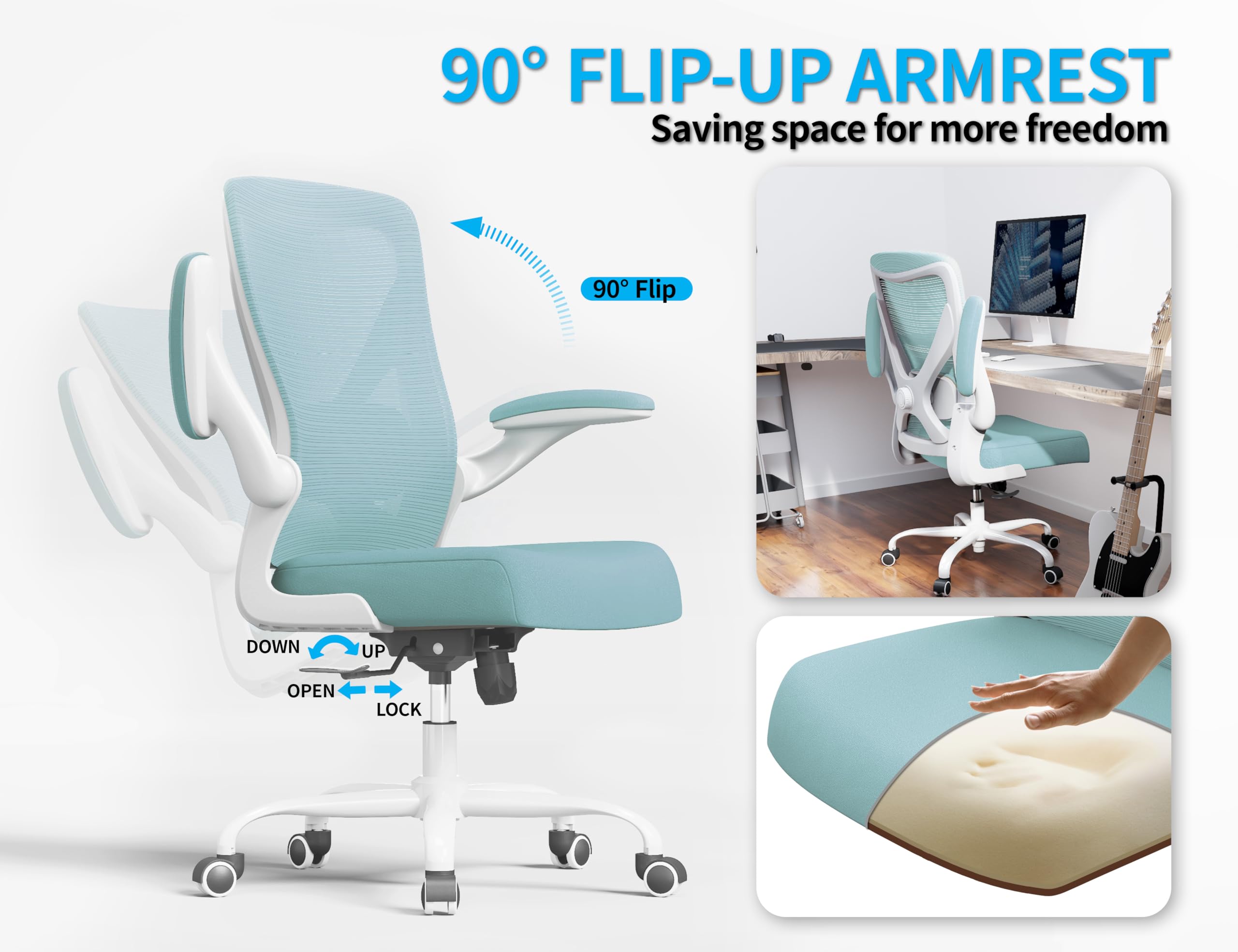 Ergalithic Ergonomic Office Chair - X-Shaped Computer Desk Chairs Comfy, Mesh High-Back Gaming Chair with Adjustable Lumbar Support, Executive Task Chair for Adults, Comfortable for Long Hours