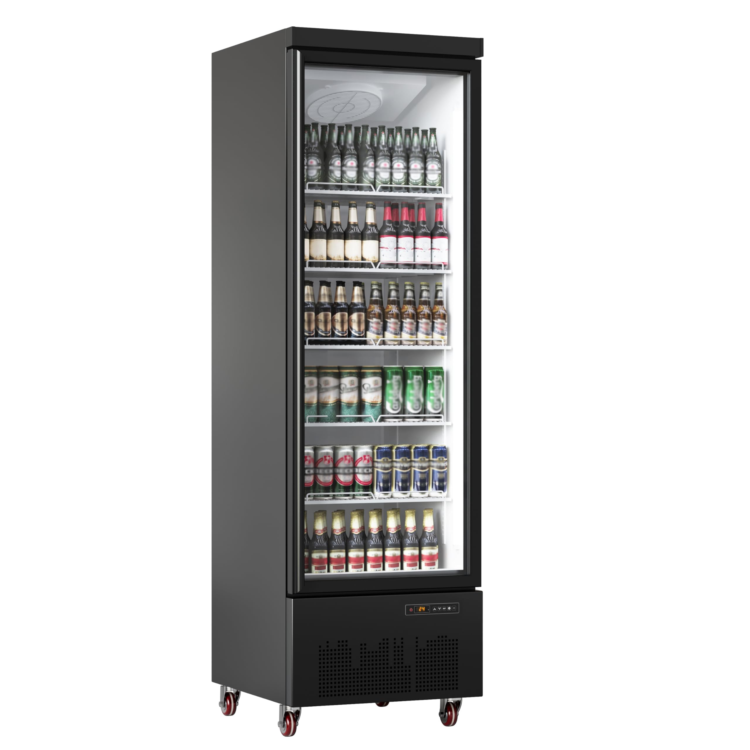 IDEALHOUSE Commercial Refrigerator, Commercial Merchandiser 26.8 Cu Ft Refrigerator, Refrigerator with 2 Glass Door and LED Light, Large Business Cooler for Home Restaurant Grocery Stores