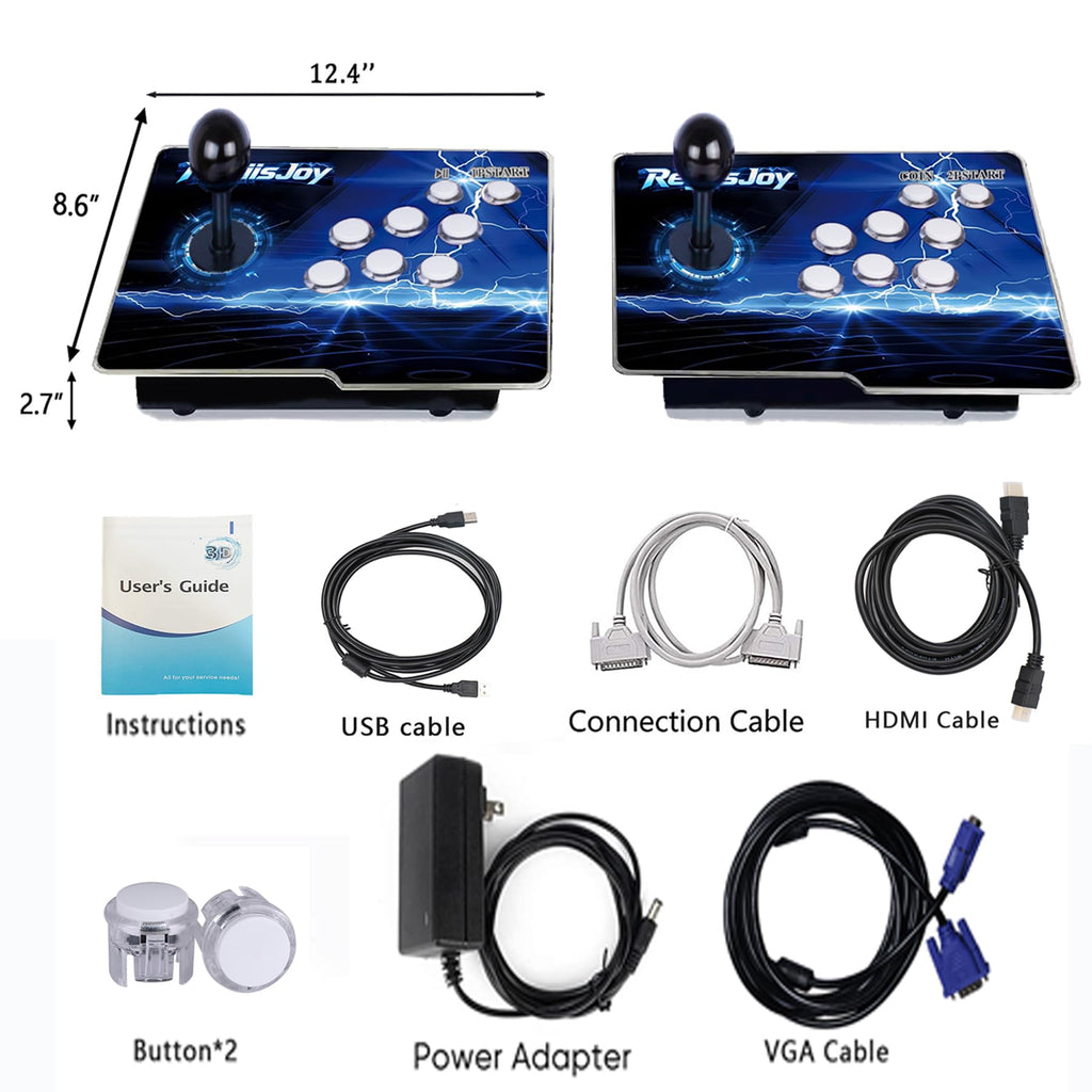RegiisJoy 36800 in 1 Arcade Game Console Pandoras W88 Pro WiFi Function Game Machine for PC & Projector & TV, 2-4 Players, 1280X720, 3D Games, Search/Hide/Save/Load/Pause Games, Favorite List