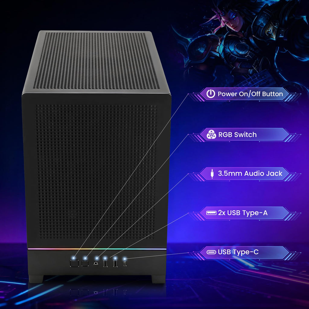 STORMCRAFT Sirius AI Gaming Desktop,AMD R7-8700F,RTX 5060,32GB DDR5,1TB SSD