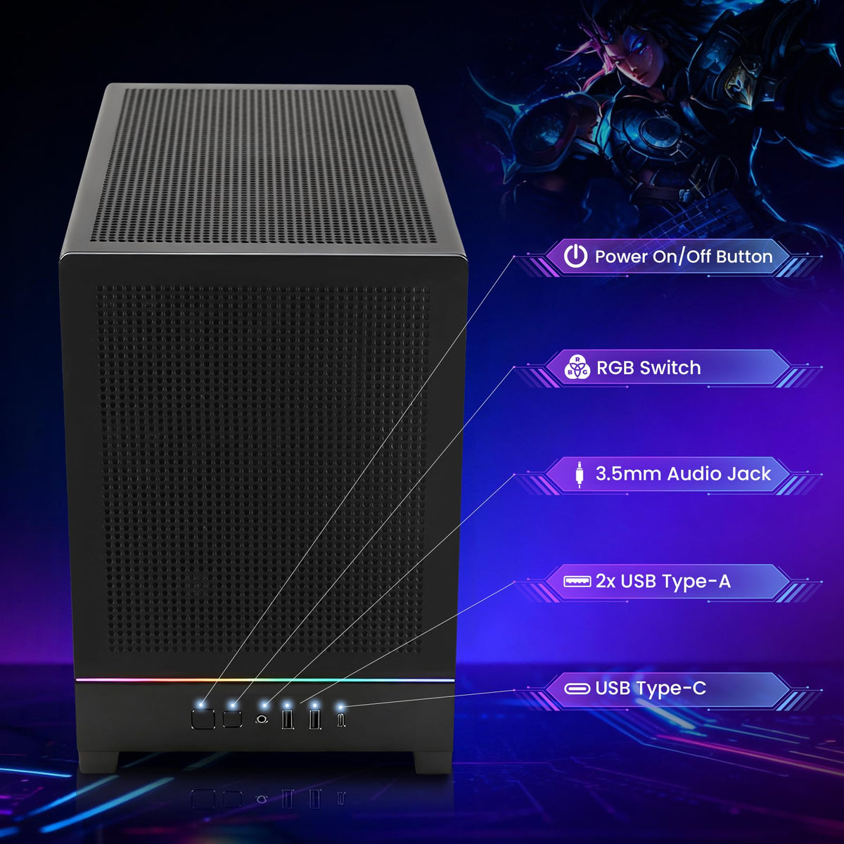STORMCRAFT Sirius AI Gaming Desktop,AMD R7-8700F,RTX 5060,32GB DDR5,1TB SSD
