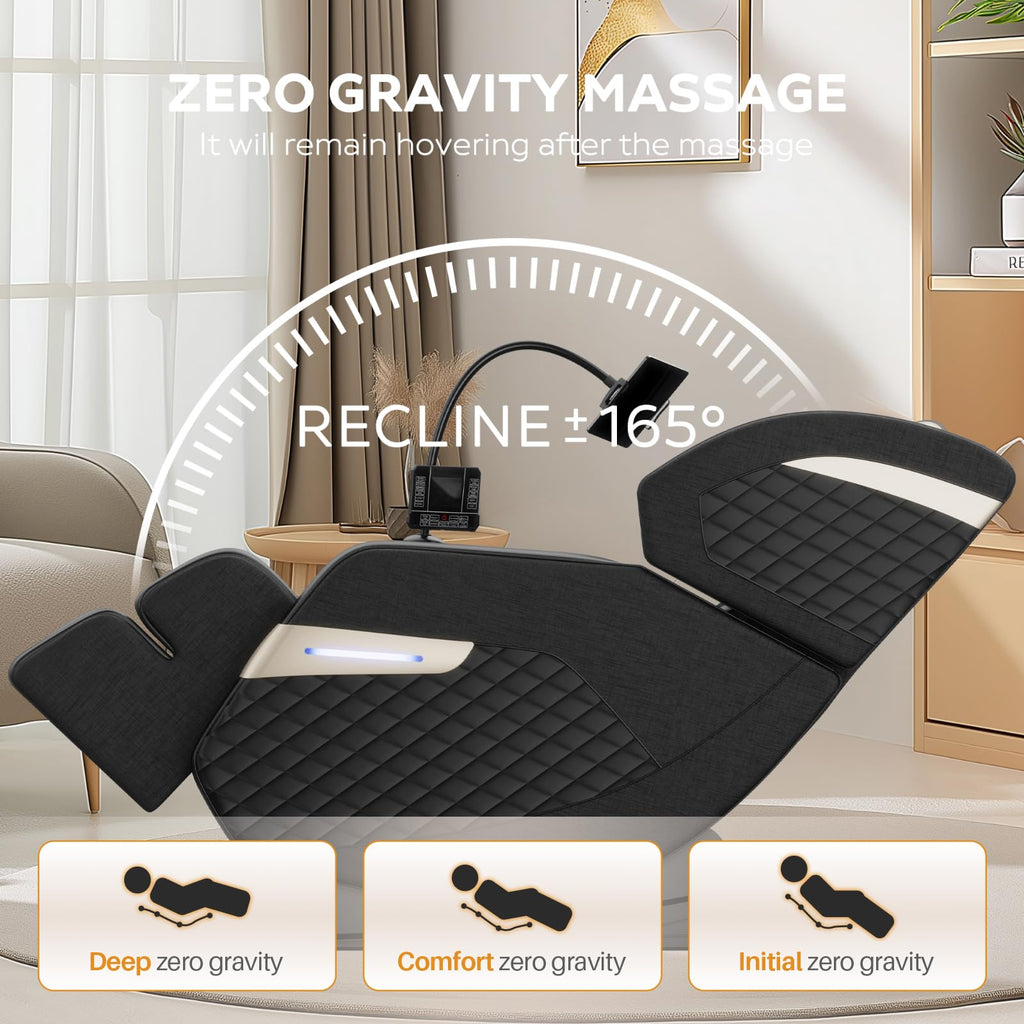 2026 Massage Chair Full Body, Zero Gravity Massage Chair with Auto Modes, Airbag Massage, 6 Fix Point Rollers, Foot Massage, Heating, Touch Screen Controller, Home Massage Chairs