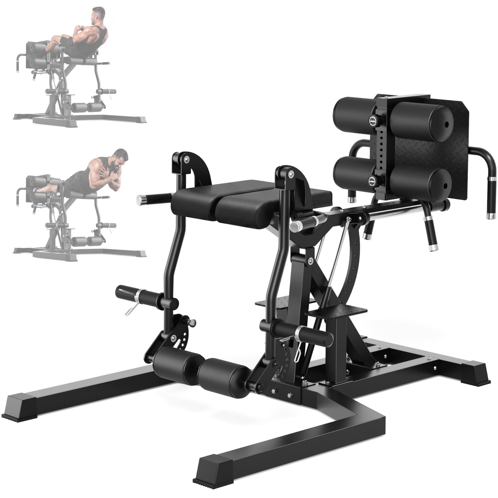JELENS HL01 Adjustable Leg Press Hack Squat Machine, Glute Ham Developer&Leg Extension and Curl Machine 2 in 1, Full Body Workout Equipment for Home Gym