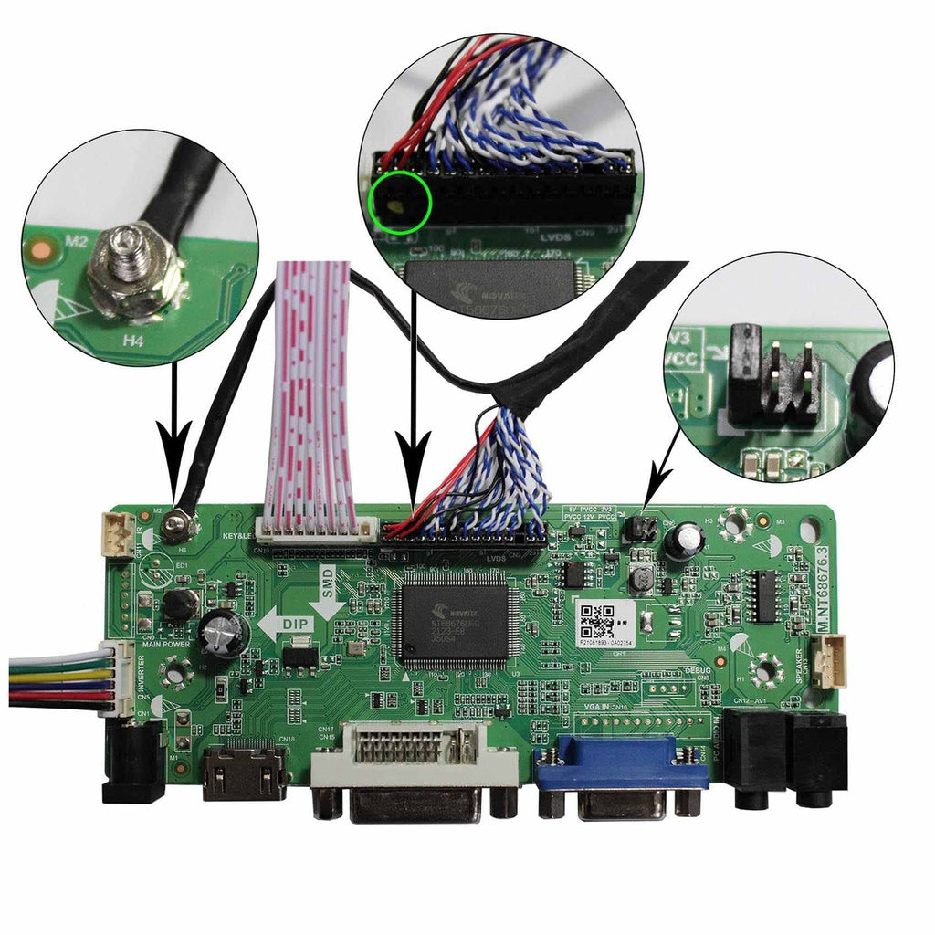 VSDISPLAY DVI VGA Audio LCD Controller Board Fit for 17 inch 4:3 1280X960 DV170YGZ-N10 DV170YGM-N10