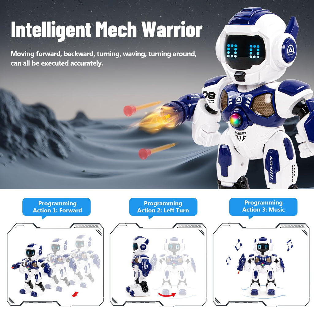 RC Robot Toys for Kids 3 4 5 6 7 8, Smart Programmable Robot with Gesture Sensing, Remote Control Robot for Boys Girls Age 3 4 5 6 7 8-12, Rechargeable
