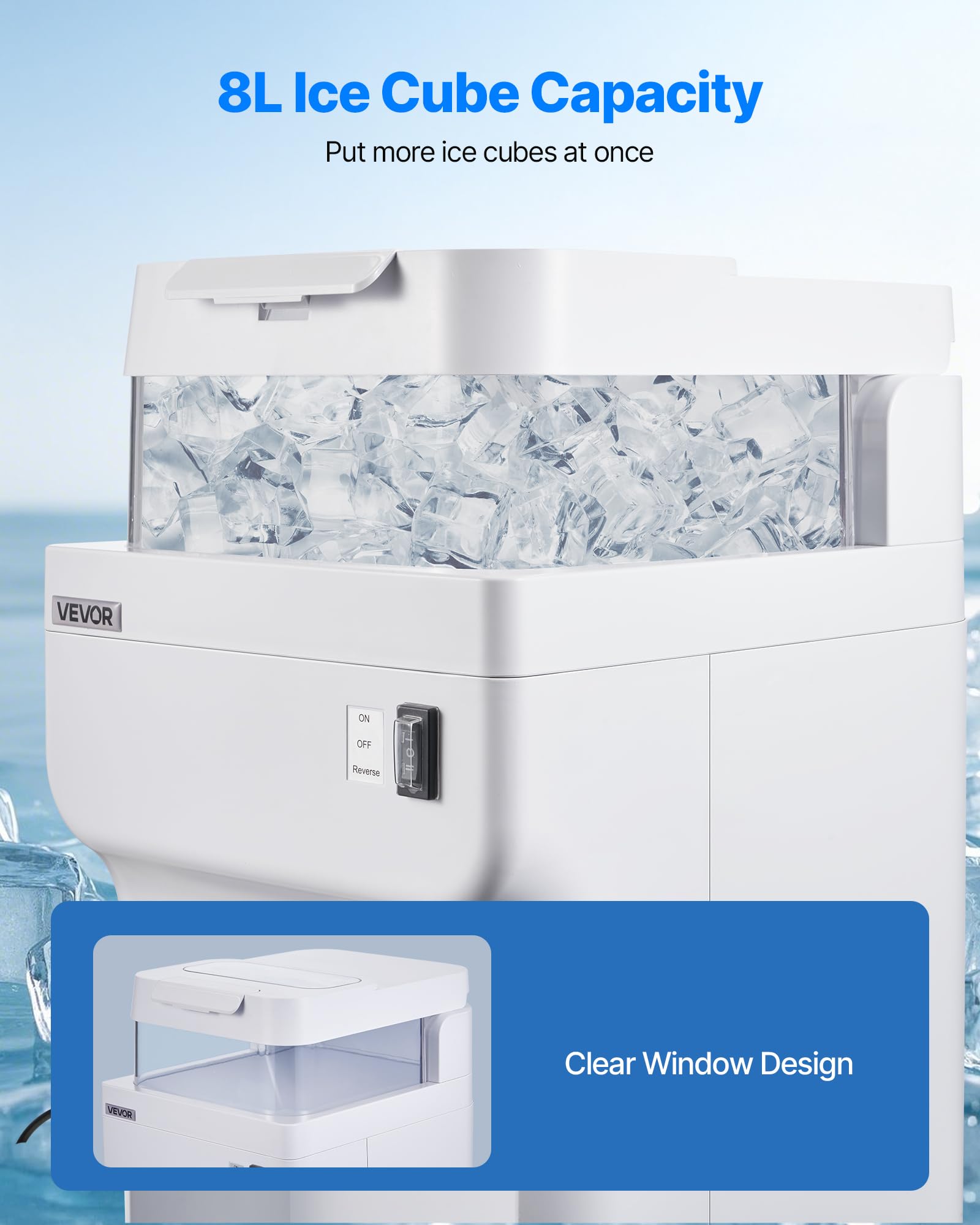 VEVOR Ice Shaver Machine Electric Snow Cone Machine, 265 LBS/H Shaved Ice Machine 250W Ice Crusher Triple Blades Tabletop Shaved Ice Maker with Adjustable Fineness for Home and Commercial Use