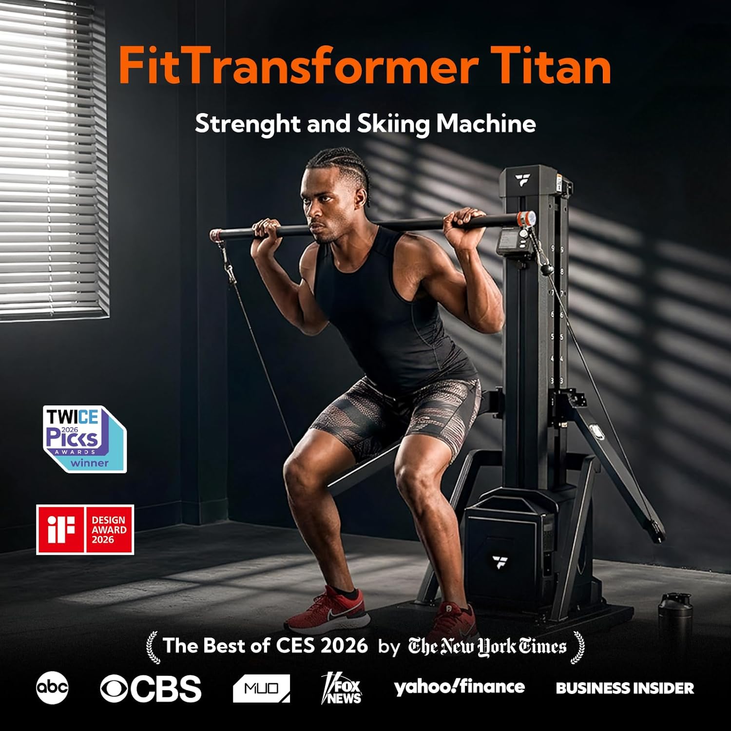 Titan Smart Home Gym, All-in-One Strength Training and Ski Machine, Digital Weight System for Full Body Workout, Functional Gym Machine, Squat Rack & Ski Machine