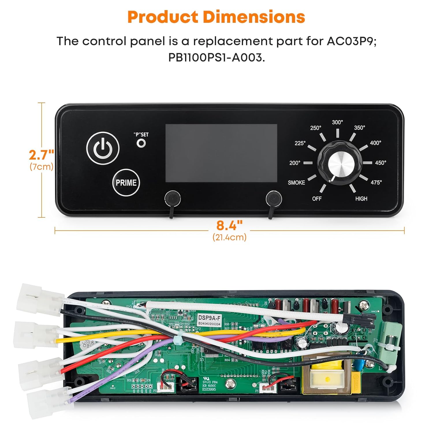Stanbroil Control Board Replacement for Pit Boss Grill/Smoker, Controller with LCD Display Module Replaces Pitboss AC03P9, 120V 60Hz