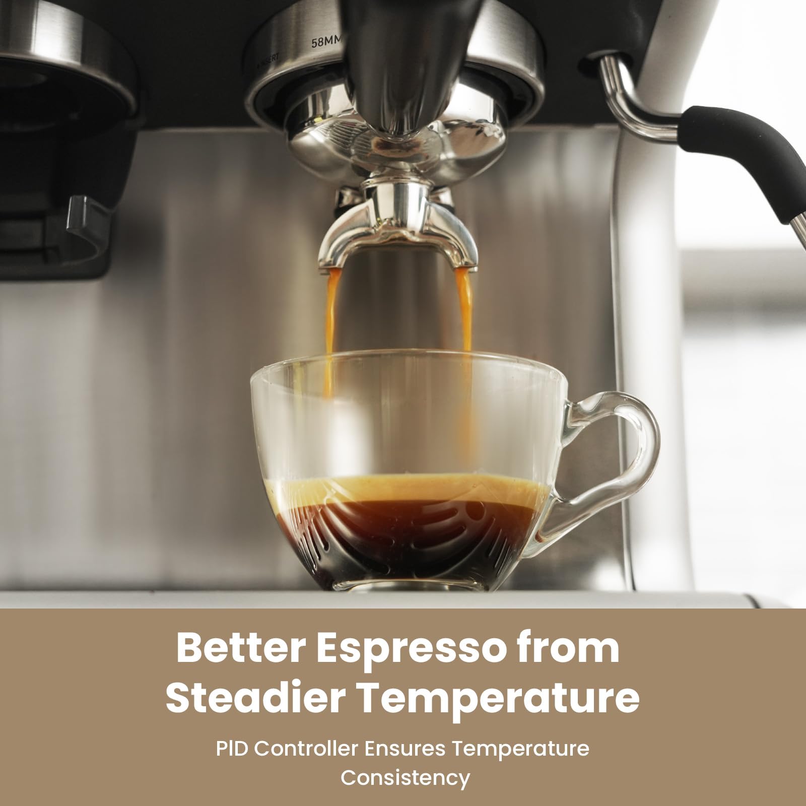 Gevi 20 Bar Espresso Machine with Built-in Grinder & Milk Frother | Professional Coffee Maker for Home | Cappuccino, Latte, 2.3L Removable Water Tank, Stainless Steel Steam Wand