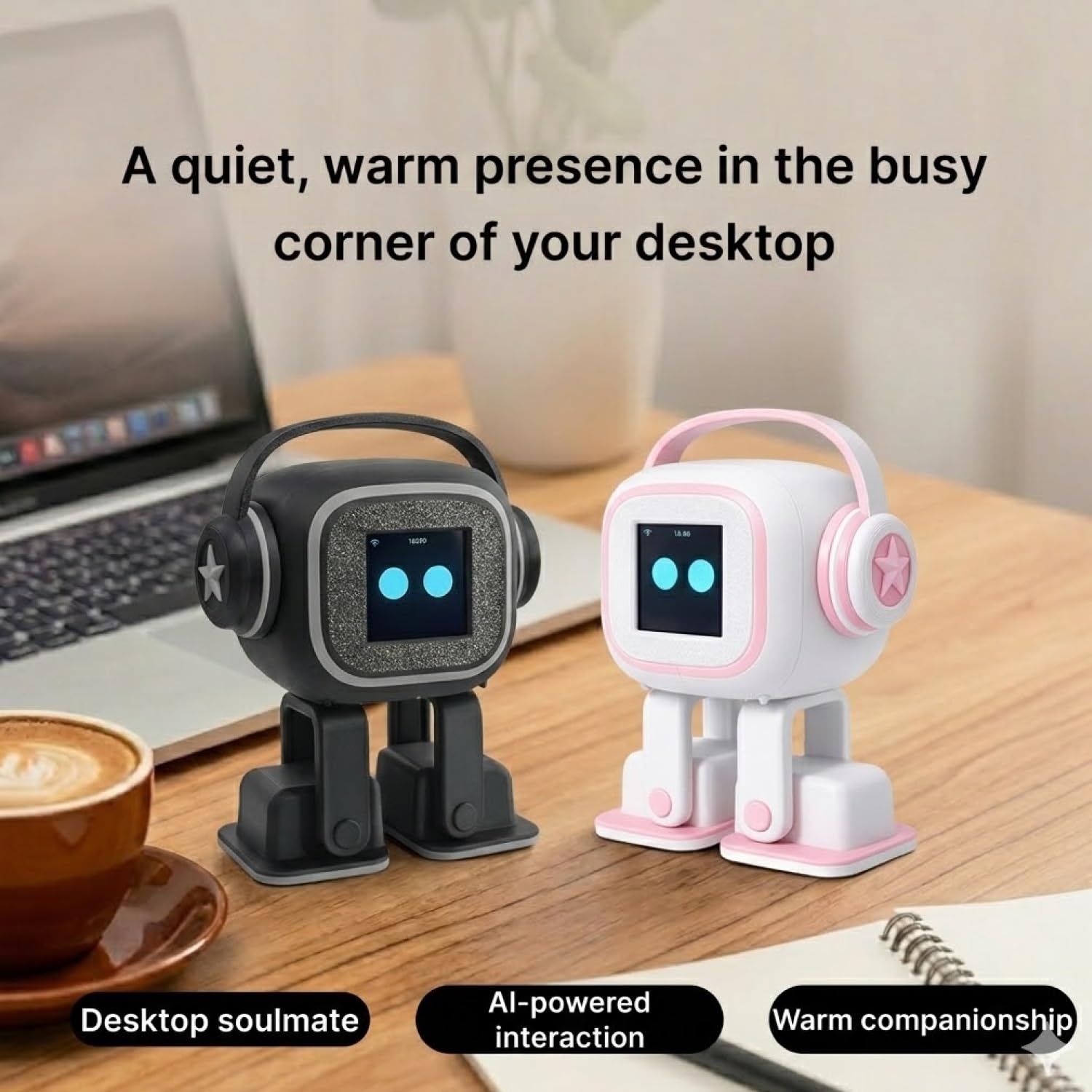AI Chatbot | Emotional Interaction, Singing and Dancing, Emojis, Voice Control, Personalization, Companion, (Black)