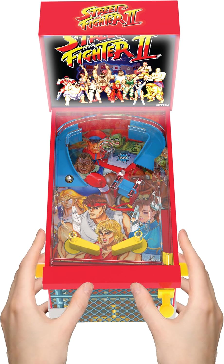 Street Fighter II: Mini Arcade Pinball - Collector Series, Lights & Sounds, Classic Tabletop Game, Skill Shot Challenges, Licensed Toy, Adults-Kids 3+