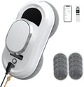 Automatic Window Cleaning Robot, Smart Robot Window Cleaner Inside/Outside, 3000Pa Suction, Intelligent Path Planning, Remote Control for high Glass, Shower, Mirror with 10 Rags(White)