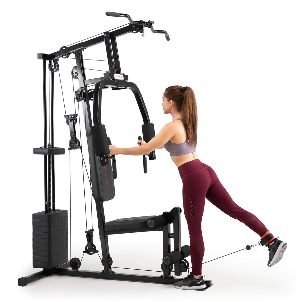 Marcy Multifunctional Workout Station 100lbs to 200lbs Stack Home Gym for Weightlifting and Bodybuilding