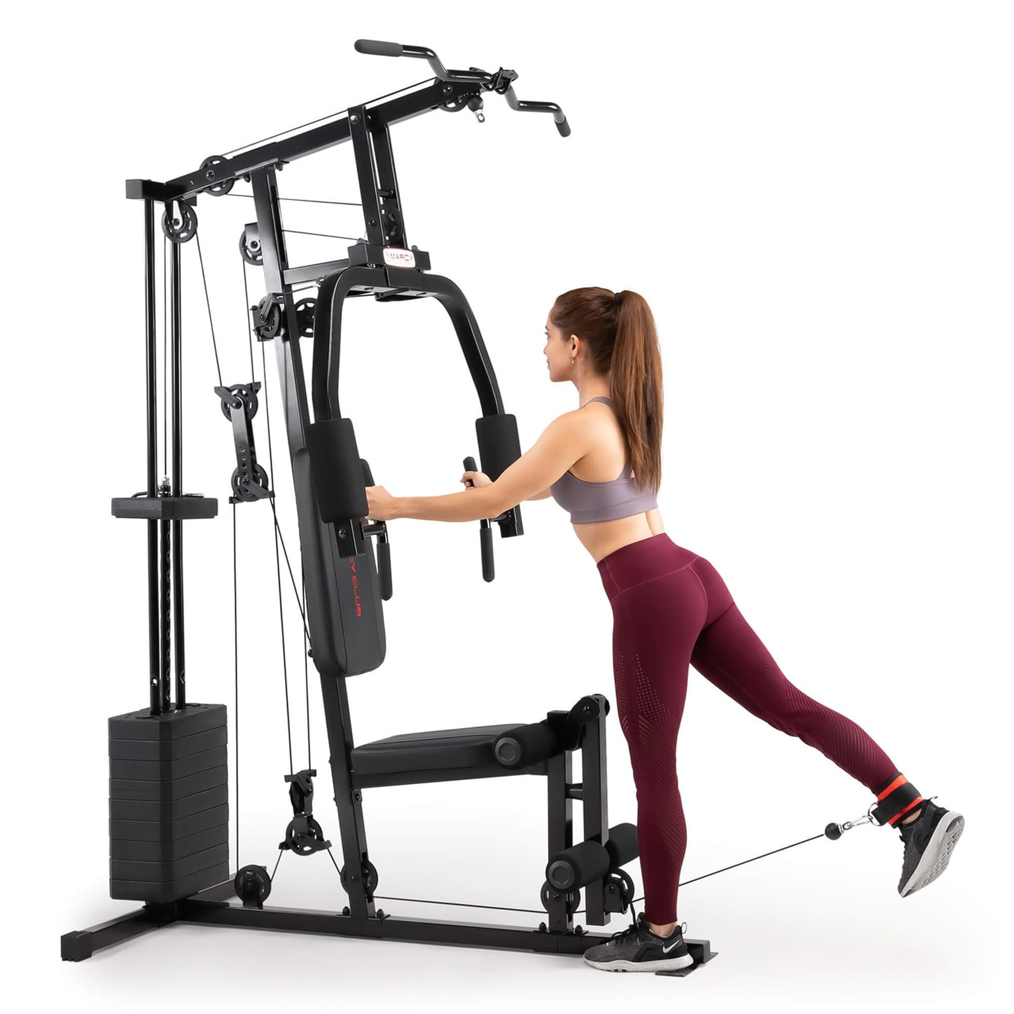 Marcy Multifunctional Workout Station 100lbs to 200lbs Stack Home Gym for Weightlifting and Bodybuilding