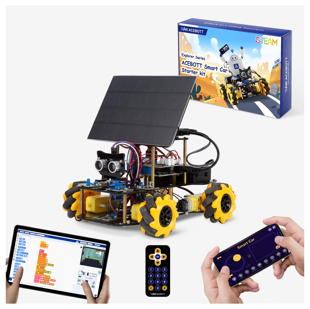Robotics Kit for Kids Ages 8–12 12-16, ACEBOTT Smart Robot Car Kit with 3MP Camera, STEM Toys for Boys Compatible with Arduino & Scratch,App & Remote Control,STEM Gift for Boys, Girls,Teens and Adults