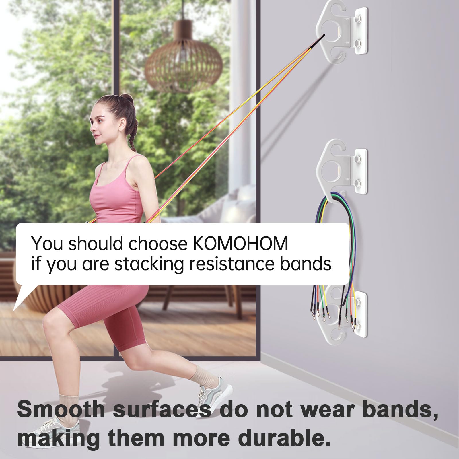 Resistance Band Wall Anchors, Wall Mounted Modular Hooking Platform, Workout Wall Mount Anchor, Training Anchor Mounted Hook Exercise Station for Home Gym Workouts,Yoga,Fitness,Strength Training