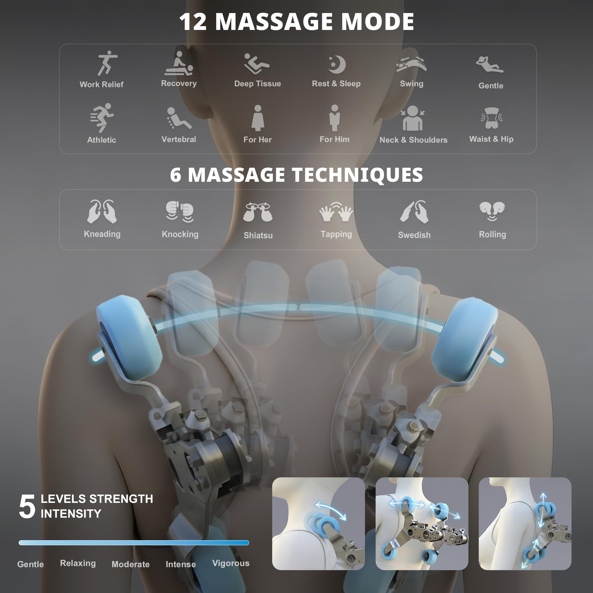 Mazzup Massage Chair, 3D Massage Chair Full Body, Zero Gravity Shiatsu Recliner W/Heating, SL Track, Wireless Charger, Bluetooth Speaker, Foot Rollers, 12 Auto Modes Air Compression