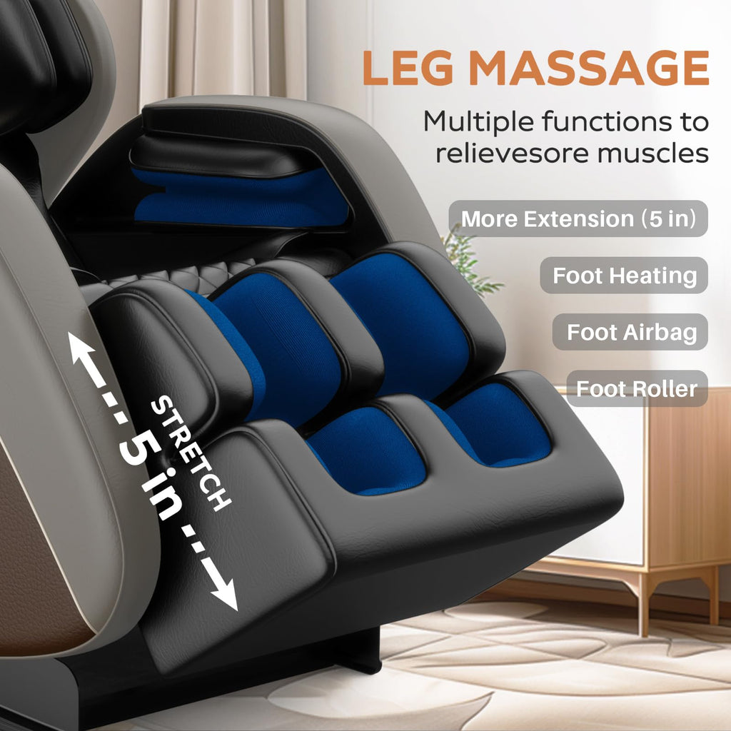 2026 Massage Chair Full Body, Zero Gravity Massage Chair with Auto Modes, Airbag Massage, 6 Fix Point Rollers, Foot Massage, Heating, Touch Screen Controller, Home Massage Chairs