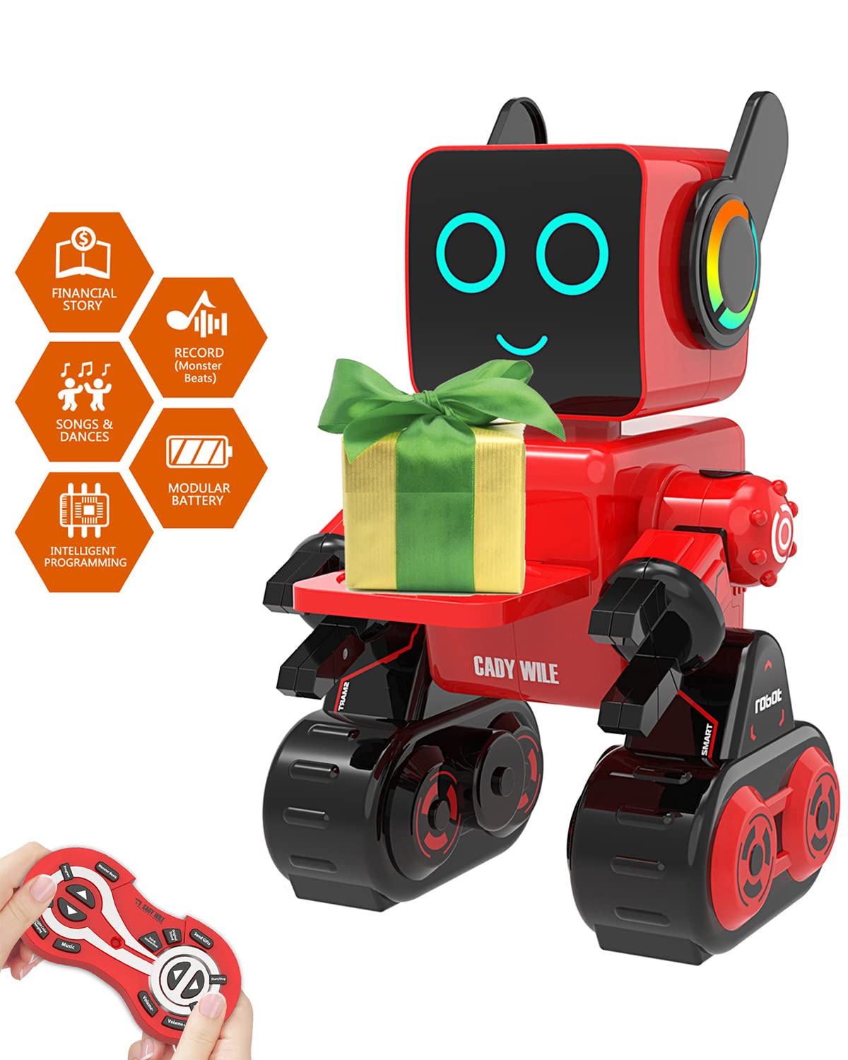 okk Robot Toy for Kids, Smart RC Robots for Kids with Touch and Sound Control Robotics Intelligent Programmable, Robot Toy with Walking Dancing Singing Talking Transfering Items for Boys Girls (White)
