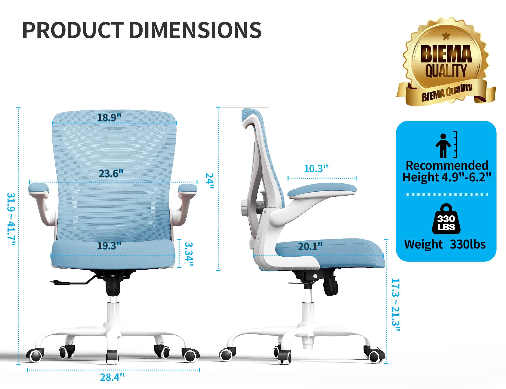 Ergalithic Ergonomic Office Chair - X-Shaped Computer Desk Chairs Comfy, Mesh High-Back Gaming Chair with Adjustable Lumbar Support, Executive Task Chair for Adults, Comfortable for Long Hours