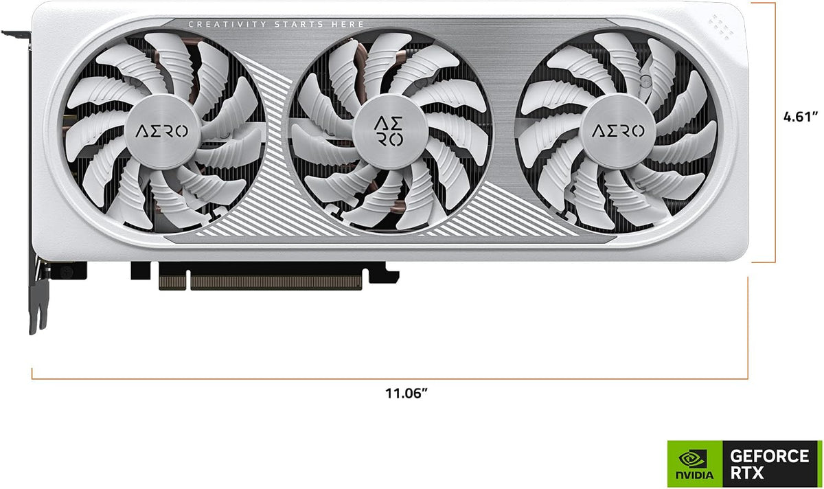 Gigabyte GeForce RTX 4060 Ti AERO OC 16G Graphics Card, 3X WINDFORCE Fans, 16GB 128-bit GDDR6, GV-N406TAERO OC-16GD Video Card