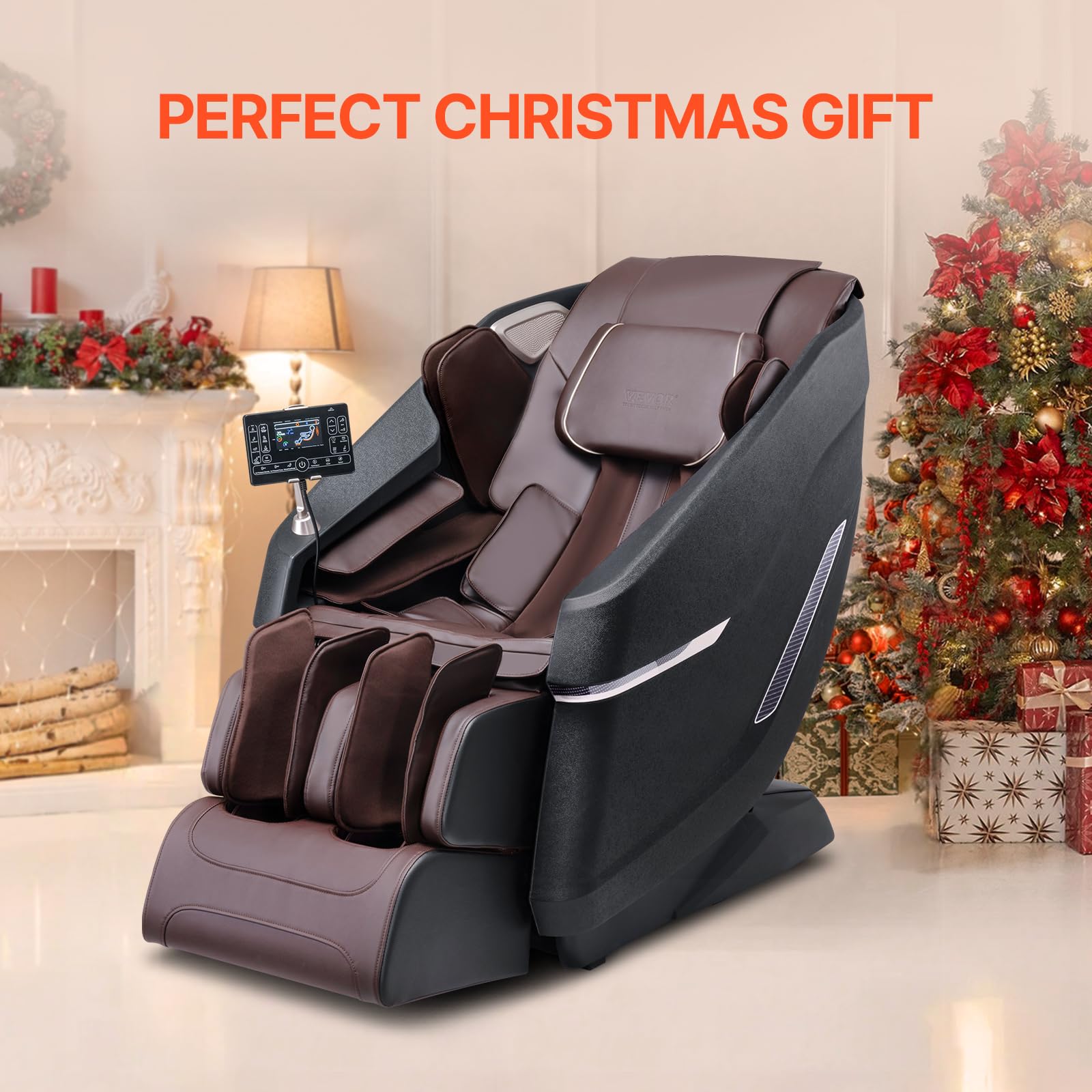 VEVOR Massage Chair - Full Body Zero Gravity Recliner with Multi Auto Modes, 3D Shiatsu, Heating, Bluetooth Speaker, Airbag, Foot Roller, and Touch Screen