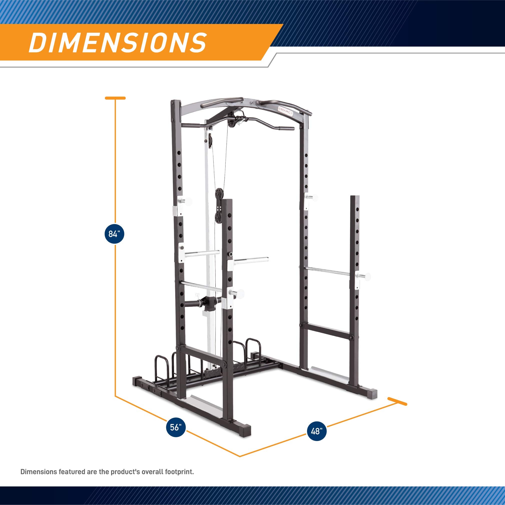 Marcy Strength Training Home Gym Cage with Pulley System for Weightlifting, Bodybuilding, Full Body Workout Equipment for Home Exercise