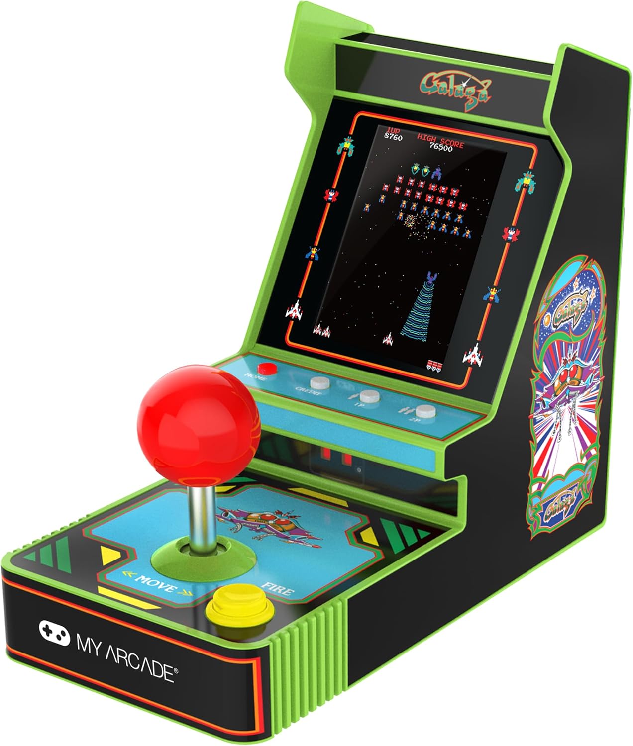 My Arcade NEW Galaga Red Joystick Player: Galaga and Galaxian Portable Console, Retro Games - 3.5" Full Color Display