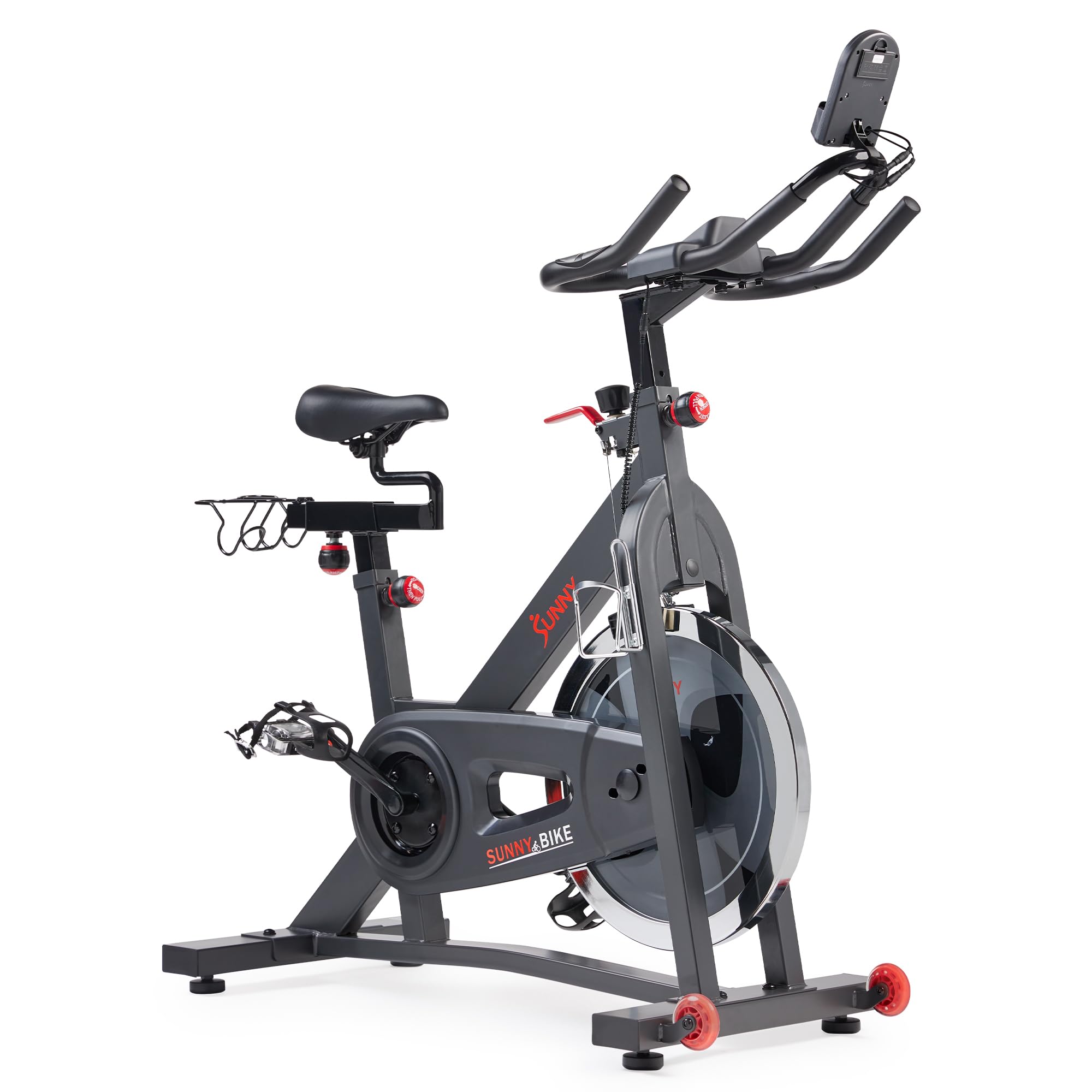Sunny Health & Fitness Smart Cycling Exercise Bike, Free SunnyFit App Connection, Designed for Intensive Cardio Workout at Home, Adjustable Seat & Handlebar for Comfort Riding