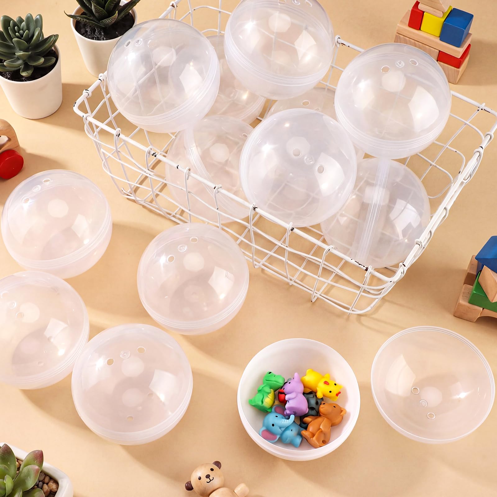 Sosation 150 Pcs 1.77 Inch Gumball Vending Machine Capsules Empty Round Plastic Containers for Prizes Party Favors (Stylish Color)